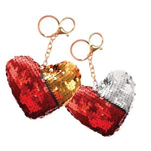 Opakowanie Breloczek serduszko cekiny dwustronne MIX