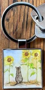 Opakowanie Brelok do kluczy K41 Kot i słoneczniki