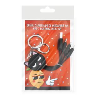 Opakowanie Brelok z kabelkami do ładowania kotek 3w1