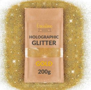 Opakowanie Brokat holograficzny do farb slime złoty 200g