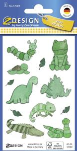 Opakowanie Brokatowe naklejki - Dinozaury, jaszczurki