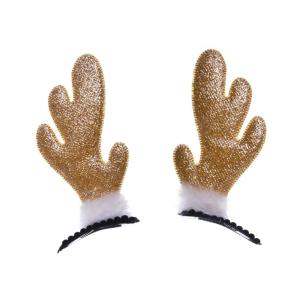 Opakowanie Brokatowe rogi renifera złote 2szt