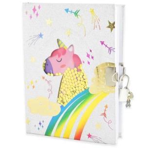 Opakowanie Brokatowy pamiętnik z kłódką Jednorożec
