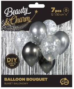Opakowanie Bukiet balonowy Beauty&Charm srebrno-.. 30cm 7szt