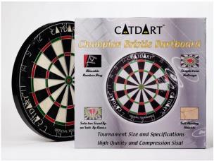 Catdart Zestaw Dart Champion (profesjonalny, sizalowa tarcza). Wydawca: Tactic. Multiszop.pl Opakowanie Catdart Zestaw Dart Champion (profesjonalny, sizalowa tarcza)