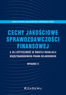 Okładka książki Cechy jakościowe sprawozdawczości finansowej..