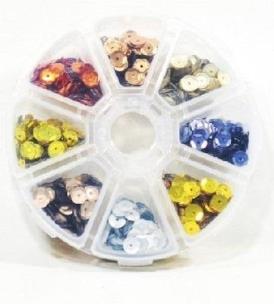 Opakowanie Cekiny 8 kolorów 6mm 40g