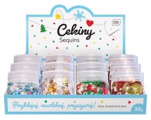 Opakowanie Cekiny do dekoracji 30g Winter (12szt)