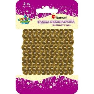 Opakowanie Cekiny na taśmie 6mm 2m złote
