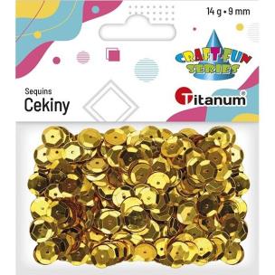 Opakowanie Cekiny okrągłe 9mm metaliczne złote 14g