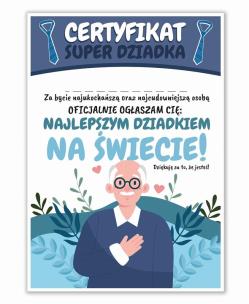 Opakowanie Certyfikat A4 Dzień Super Dziadka 5szt