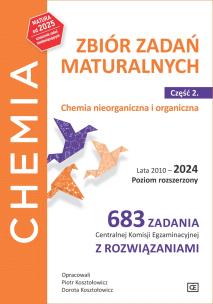 Chemia Zbiór zadań maturalnych Lata 2010–2024 Poziom rozszerzony 683 zadania CKEz rozwiązaniami Część 2 Chemia nieorganiczna i organiczna. Autor: Piotr Koształowicz, Dorota Koształowicz. Multiszop.pl Okładka książki Chemia Zbiór zadań maturalnych Lata 2010–2024 Poziom rozszerzony 683 zadania CKEz rozwiązaniami Część 2 Chemia nieorganiczna i organiczna