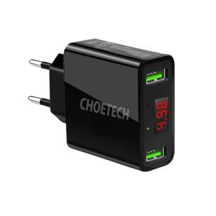 Okładka książki CHOETECH ŁADOWARKA SIECIOWA 2 X USB-A 5V/2.2A 11W C0028 BLACK
