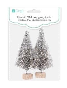 Opakowanie Choinka dekoracyjna srebrna 8cm 2szt