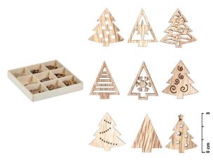 Choinki drewniane 3cm 27szt. Wydawca: MFP. Multiszop.pl Opakowanie Choinki drewniane 3cm 27szt