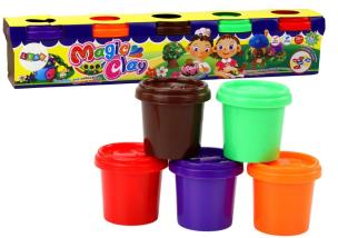 Ciastolina 5 kolorów. Wydawca: Leantoys. Multiszop.pl Opakowanie Ciastolina 5 kolorów