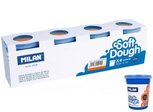 Opakowanie Ciastolina Milan basic 4 słoiczki x 116 g pomarańczowa