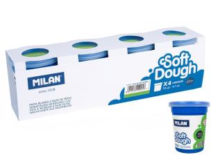 Opakowanie Ciastolina Milan basic 4 słoiczki x 116 g zielona