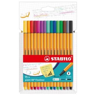 Opakowanie Cienkopis Point 88 etui 15 kolorów STABILO