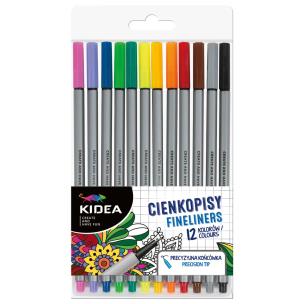 Cienkopisy 12 kolorów KIDEA. Wydawca: Derform. Multiszop.pl Opakowanie Cienkopisy 12 kolorów KIDEA