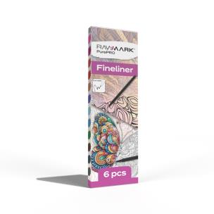 Cienkopisy Finliner Rawmark 6 kolorów. Wydawca: Rawmark. Multiszop.pl Opakowanie Cienkopisy Finliner Rawmark 6 kolorów