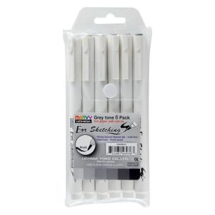 Cienkopisy graficzne do szkiców szare 6szt. Wydawca: Marvy. Multiszop.pl Opakowanie Cienkopisy graficzne do szkiców szare 6szt