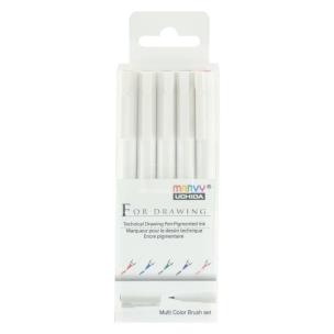 Cienkopisy graficzne z końcówką pędzelkowatą 5szt. Wydawca: Marvy. Multiszop.pl Opakowanie Cienkopisy graficzne z końcówką pędzelkowatą 5szt
