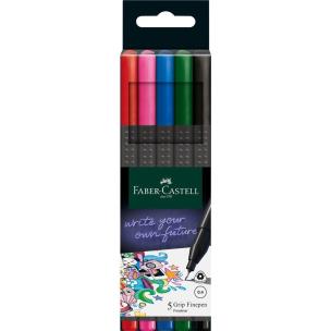 Cienkopisy Grip 2010 5 kolorów. Wydawca: Faber Castell. Multiszop.pl Opakowanie Cienkopisy Grip 2010 5 kolorów