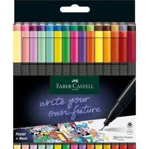 Cienkopisy Grip 30 kolorów FABER CASTELL. Wydawca: Faber Castell. Multiszop.pl Opakowanie Cienkopisy Grip 30 kolorów FABER CASTELL