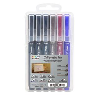 Cienkopisy kaligraficzne 3 grubości 6szt. Wydawca: Marvy. Multiszop.pl Opakowanie Cienkopisy kaligraficzne 3 grubości 6szt