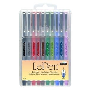 Cienkopisy Le Pe Dark 10 kolorów. Wydawca: Marvy. Multiszop.pl Opakowanie Cienkopisy Le Pe Dark 10 kolorów