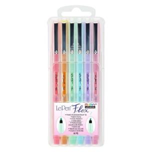 Cienkopisy Le Pen Flex Pastel 6 kolorów. Wydawca: Marvy. Multiszop.pl Opakowanie Cienkopisy Le Pen Flex Pastel 6 kolorów