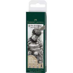 Cienkopisy Pitt Artist Pen warm grey IV 4szt. Wydawca: Faber Castell. Multiszop.pl Opakowanie Cienkopisy Pitt Artist Pen warm grey IV 4szt
