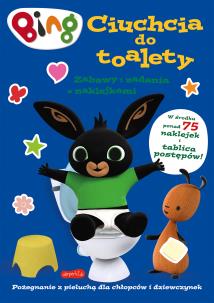 Okładka książki Ciuchcia do toalety. Bing. Zabawy i zadania z naklejkami