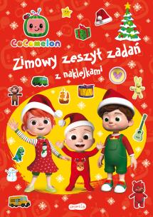 Cocomelon. Zimowy zeszyt zadań z naklejkami. Autor: Opracowanie zbiorowe. Multiszop.pl Okładka książki Cocomelon. Zimowy zeszyt zadań z naklejkami