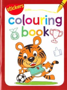 Okładka książki Colouring book z naklejkami. Tygrys