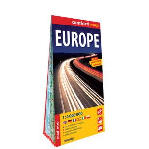 Comfort!map Europa (Europe) 1:4 000 000 lam w.2023. Autor:   Praca zbiorowa. Multiszop.pl Okładka książki Comfort!map Europa (Europe) 1:4 000 000 lam w.2023