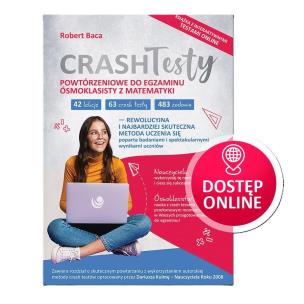 Crash Testy powtórzeniowe matem. egz. 8 kl+online. Autor: Robert Baca. Multiszop.pl Okładka książki Crash Testy powtórzeniowe matem. egz. 8 kl+online