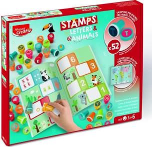 Creativ Kolorowe Stempelki literki i zwierzątka. Wydawca: Maped. Multiszop.pl Opakowanie Creativ Kolorowe Stempelki literki i zwierzątka
