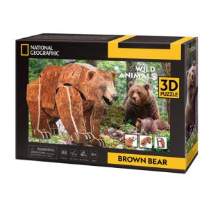 Opakowanie Cubic Fun Puzzle 3D National Geographic Zagrożone zwierzęta - Niedźwiedź Brunatny