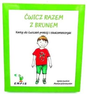 Ćwicz razem z sensorycznym Brunem. Autor: Marta Wiśniewska. Multiszop.pl Okładka książki Ćwicz razem z sensorycznym Brunem