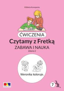 Ćwiczenia. Czytamy z Fretką cz.7 Zdania 2. Autor: Elżbieta Konopacka. Multiszop.pl Okładka książki Ćwiczenia. Czytamy z Fretką cz.7 Zdania 2