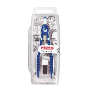 Cyrkiel My.Pen niebiesko-biały. Wydawca: HERLITZ. Multiszop.pl Opakowanie Cyrkiel My.Pen niebiesko-biały