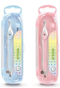 Opakowanie Cyrkiel szkolny z grafitami pastel etui mix CRICCO