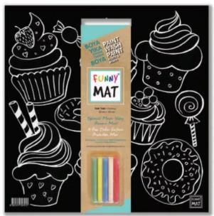Opakowanie Czarna mata Strigo Funny Mat Ciastka  40x40 cm + kreda