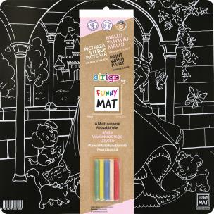 Opakowanie Czarna mata Strigo Funny Mat Księżniczka 40x40 cm + kreda