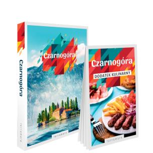 Czarnogóra przewodnik z dodatkiem kulinarnym. Autor: Malwina i Artur Flaczyńscy. Multiszop.pl Okładka książki Czarnogóra przewodnik z dodatkiem kulinarnym