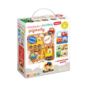 CzuCzu Układanki z dziurką Pojazdy. Wydawca: Bright Junior Media. Multiszop.pl Opakowanie CzuCzu Układanki z dziurką Pojazdy