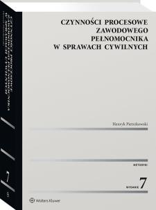 Okładka książki Czynności procesowe zawodowego pełnomocnika w sprawach cywilnych