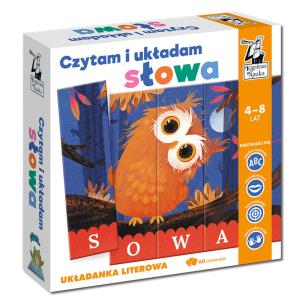 Czytam i układam słowa układanka literowa zestaw sowa Kapitan Nauka. Autor: Opracowanie zbiorowe. Multiszop.pl Okładka książki Czytam i układam słowa układanka literowa zestaw sowa Kapitan Nauka
